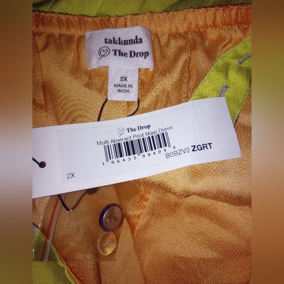 The Drop Multi Abstract Print Button Midi Dress Size 2X NWT P2P 23.5 In - Picture 8 of 8